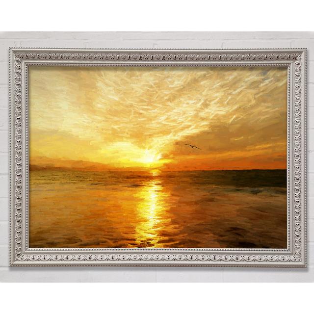 Perfect Sunset Ocean - Print Bright Star Size: 84.1cm H x 118.9cm W on Productcaster.