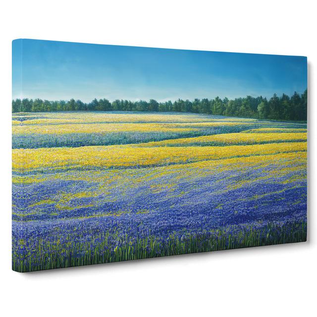 Timeless Bluebell Field - Wrapped Canvas Painting ClassicLiving Size: 40cm H x 60cm W x 3cm D on Productcaster.