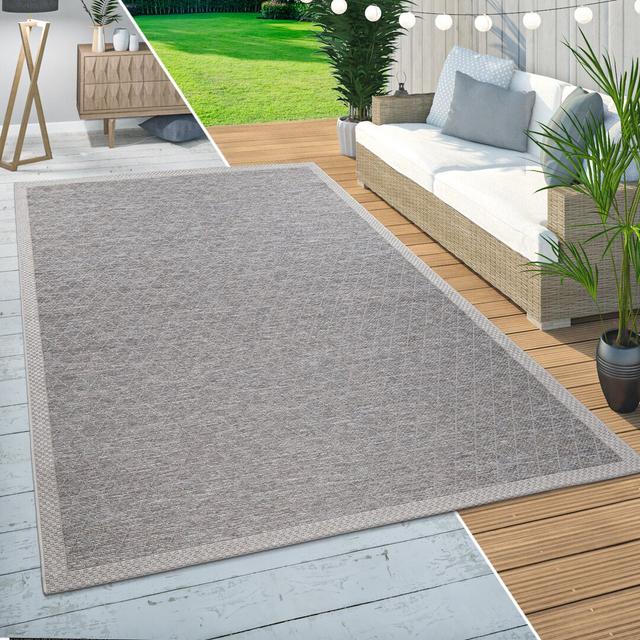 Sylvia Balcony Terrace Kitchen Lozenge Modern Power Loom Grey Indoor/Outdoor Rug Mistana Rug Size: Runner 80 x 200cm on Productcaster.