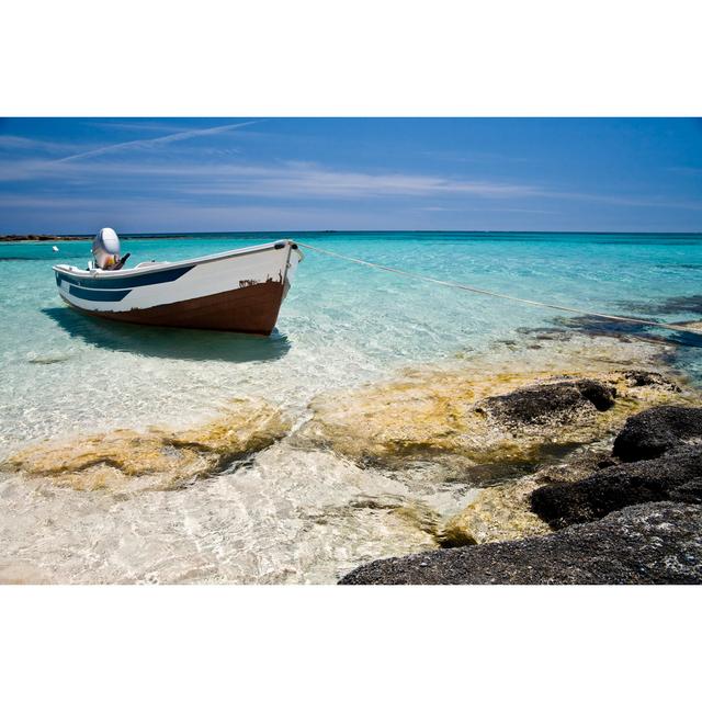 Single Boat - Wrapped Canvas Photograph Breakwater Bay Size: 81cm H x 122cm W x 3.8cm D on Productcaster.