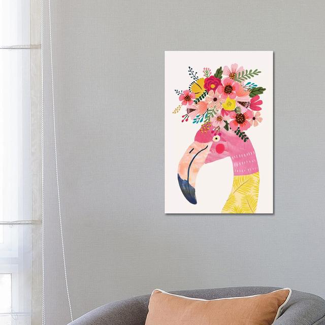 Flamingo by Mia Charro - Wrapped Canvas Gallery-Wrapped Canvas Giclée Harriet Bee Size: 66.04cm H x 45.72cm W x 3.81cm D on Productcaster.