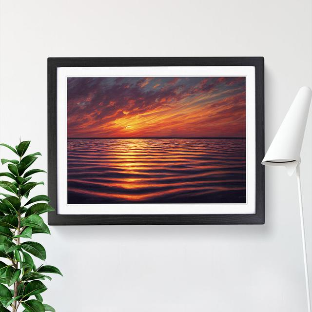 Sunset Seascape Vol.4 House of Hampton Frame Colour: Black, Size: 46cm H x 64cm W on Productcaster.