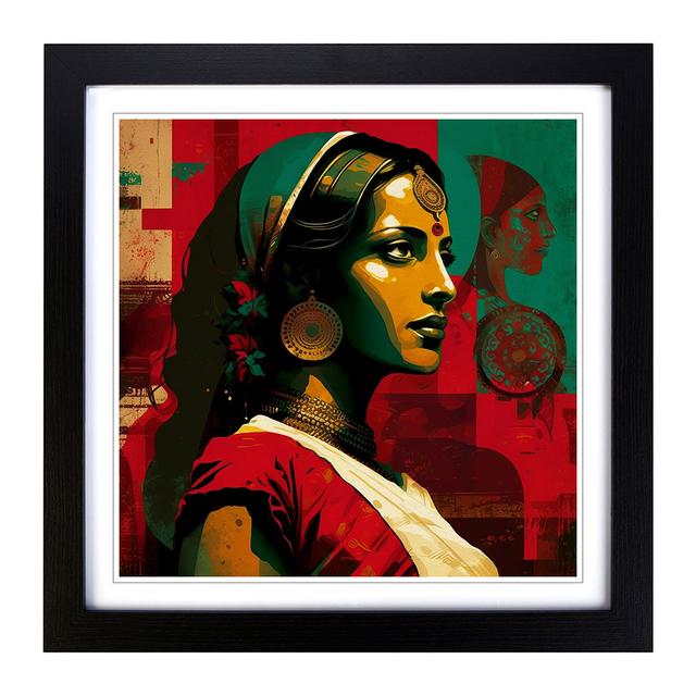 Indian Woman Constructivism No.2 - Single Picture Frame Art Prints on Wood World Menagerie Format: Black on Productcaster.