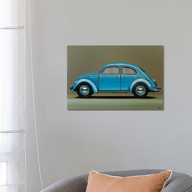 Volkswagen Beetle 1955 by Paul Meijering - Painting on Canvas Ebern Designs Format: Wrapped Canvas, Size: 45.72cm H x 66.04cm W x 1.9cm D on Productcaster.