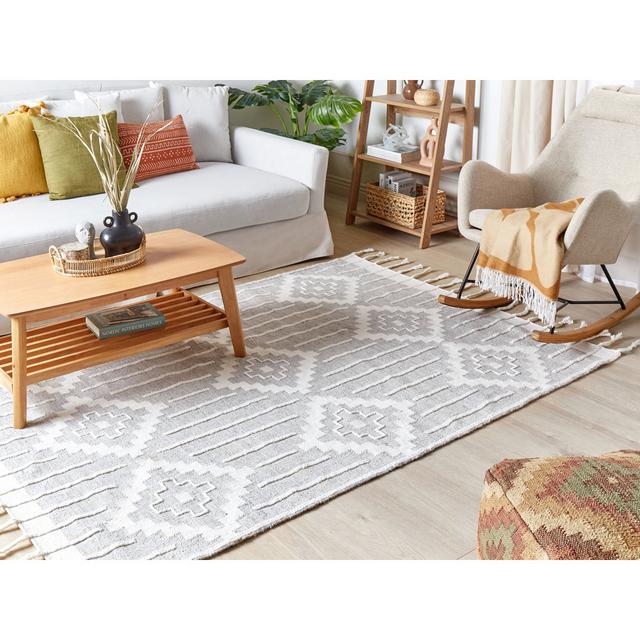 Saksena Geometric Hand Woven Grey Area Rug Gracie Oaks Rug Size: Rectangle 160 x 230cm on Productcaster.