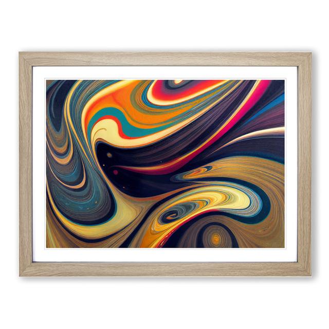 Marble Abstract Vol.6 - Picture Frame Graphic Art Metro Lane Size: 34cm H x 46cm W x 2cm D, Frame Colour: Oak on Productcaster.