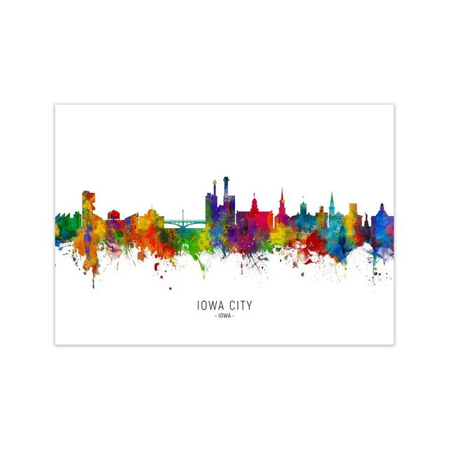 Iowa City Iowa Skyline by Michael Tompsett - Print Ebern Designs Size: 30cm H x 42cm W x 1cm D, Format: Unframed on Productcaster.