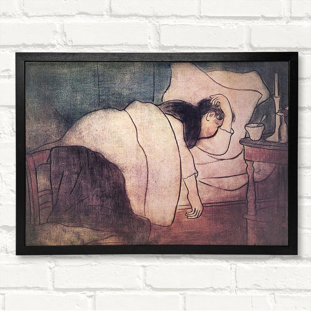 Lady in Bed by Joseph Rippl-Ronai - Closed Corner Frame Art Prints on Wood ClassicLiving Size: 42cm H x 59.7cm W on Productcaster.