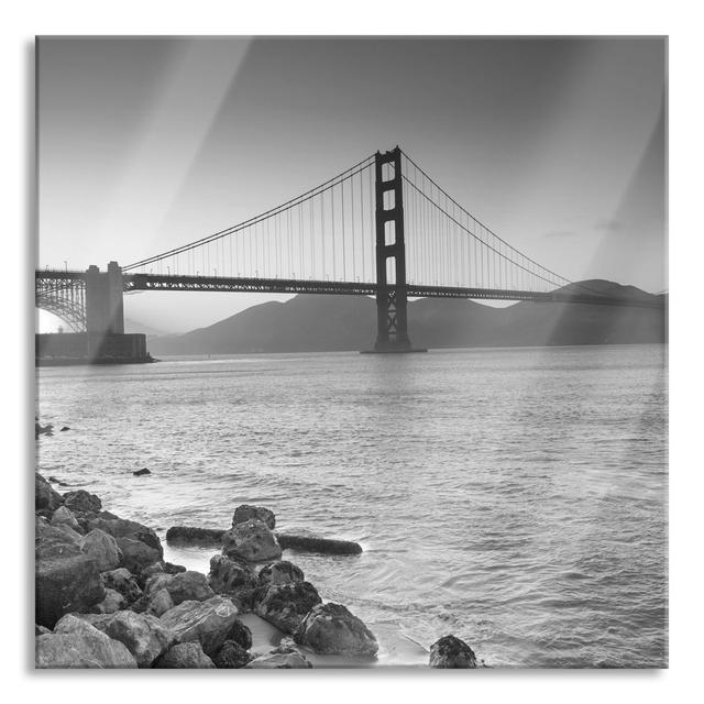 Beautiful Golden Gate Bridge - Unframed Photograph on Glass Highland Dunes Size: 80cm H x 80cm W x 0.4cm D on Productcaster.