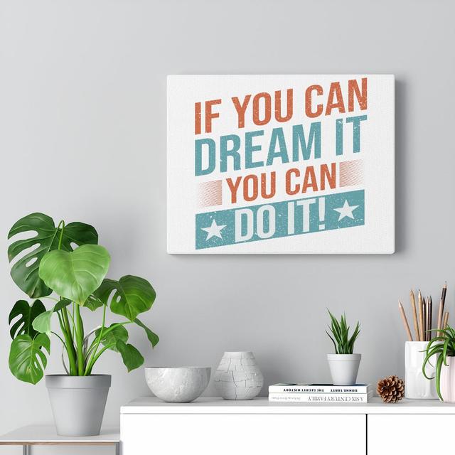 If You Can Dream It - Wrapped Canvas Print Blue Elephant on Productcaster.