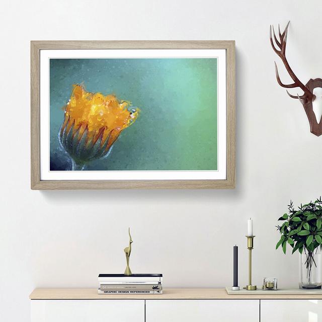 Blooming Orange Magnolia Flower in Abstract - Picture Frame Graphic Art Print East Urban Home Frame Option: Oak Framed, Size: 27cm H x 36cm W x 2cm D on Productcaster.