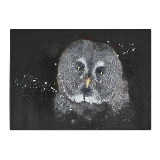 Great Owl Vol.2 Paint Splash Chopping Board East Urban Home Size: 0.4cm H x 28.5cm W x 39cm L on Productcaster.