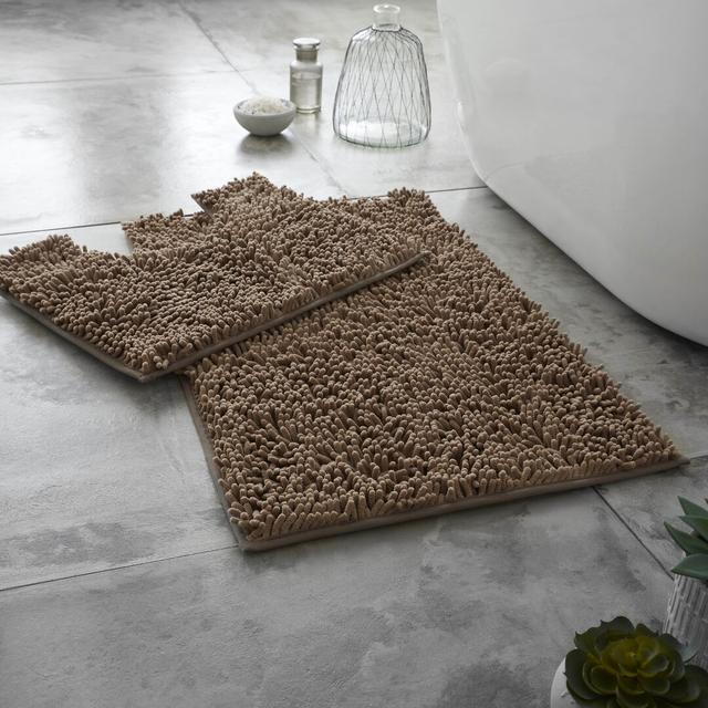 2 Piece Set Rectangle/U-shaped Bath Mat Symple Stuff Colour: Latte on Productcaster.