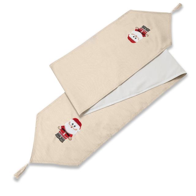 Roy Christmas Embroidered Table Runner The Seasonal Aisle Colour : Cream, Size: 33cm W x 229cm L on Productcaster.