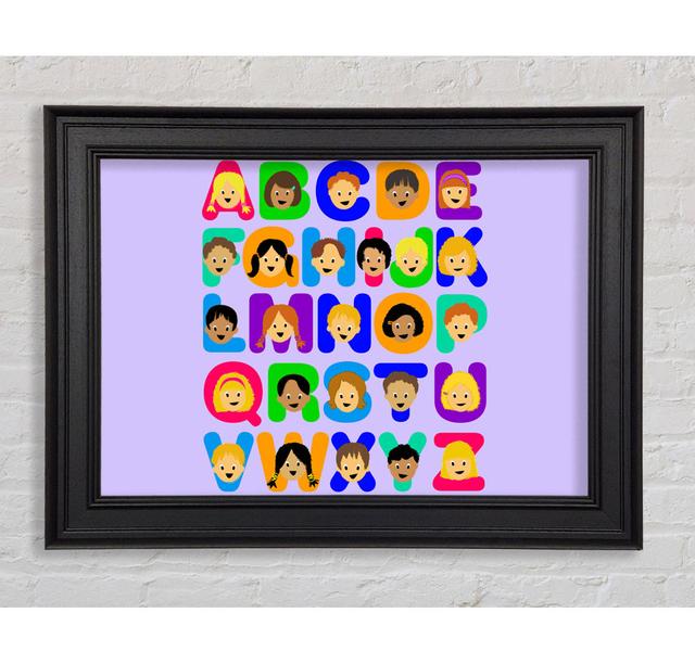 Alphabet Children Framed Print Zoomie Kids Colour: Lilac, Size: 21cm H x 42cm W on Productcaster.