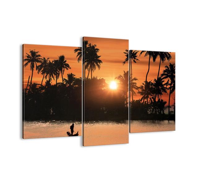 Time to Relax - 3 Piece Unframed Graphic Art Print Set on Canvas Bay Isle Home Size: 100cm H x 130cm W x 1.8cm D on Productcaster.