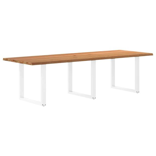 Vidaxl Esstisch Hellbraun 280X100x74 Cm Massivholz Eiche Rechteckig Williston Forge Farbe des Tischgestells: Weiß, Größe: 74 cm H x 280 cm L x 80 cm B on Productcaster.