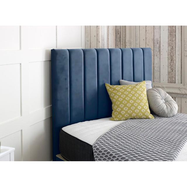 Arris Upholstered Headboard Wade Logan Colour: Marine, Size: Double (4'6) on Productcaster.