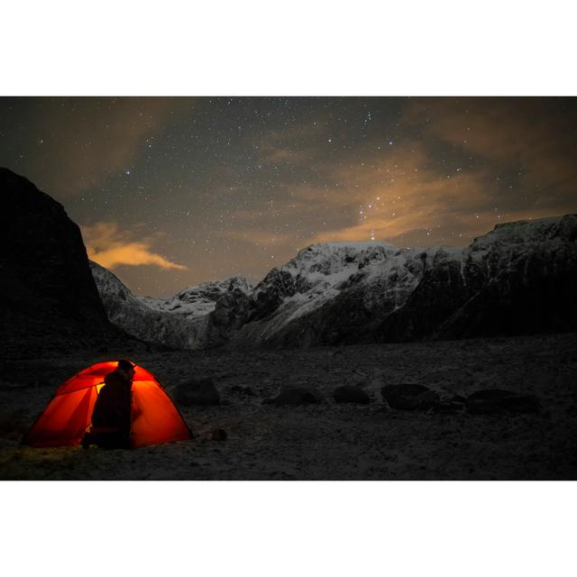 Lonely Camper Looking At The Starry Sky by DieterMeyrl - No Frame Print on Canvas Alpen Home Size: 51cm H x 76cm W on Productcaster.