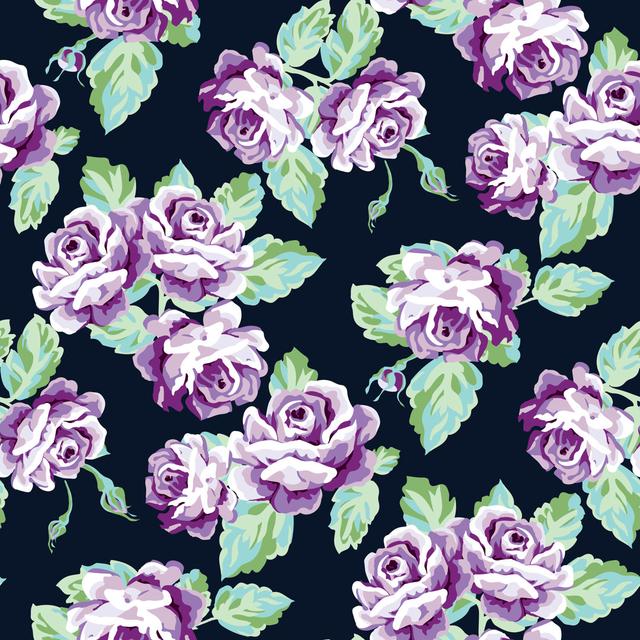 Brambleton English Rose Seamless Pattern - Wrapped Canvas Print Rosdorf Park Size: 30cm H x 30cm W x 3.8cm D on Productcaster.