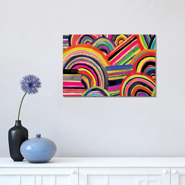 Painterly Stripes by Joy Ting - Wrapped Canvas Gallery-Wrapped Canvas Giclée Metro Lane Size: 30.48 cm H x 45.72cm W on Productcaster.