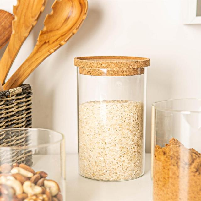 Argon Tableware - Glass Storage Jars with Cork Lids (Set of 6) Argon Tableware Size: 15.5cm H x 10cm W x 10cm D on Productcaster.