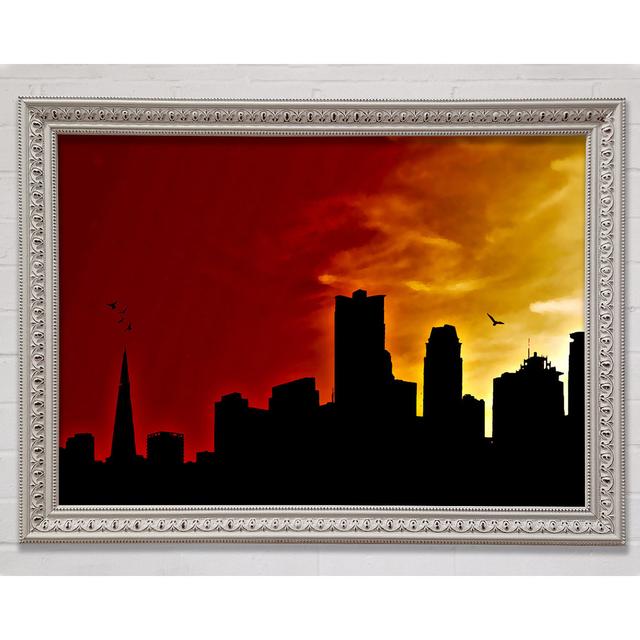 Orange City Sky Framed Print Bright Star Size: 29.7cm H x 42cm W x 3cm D on Productcaster.