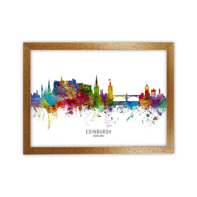 Edinburgh Scotland Skyline by Michael Tompsett - Graphic Art Print Ebern Designs Format: Brown Framed, Size: 34cm H x 46cm W x 3cm D on Productcaster.