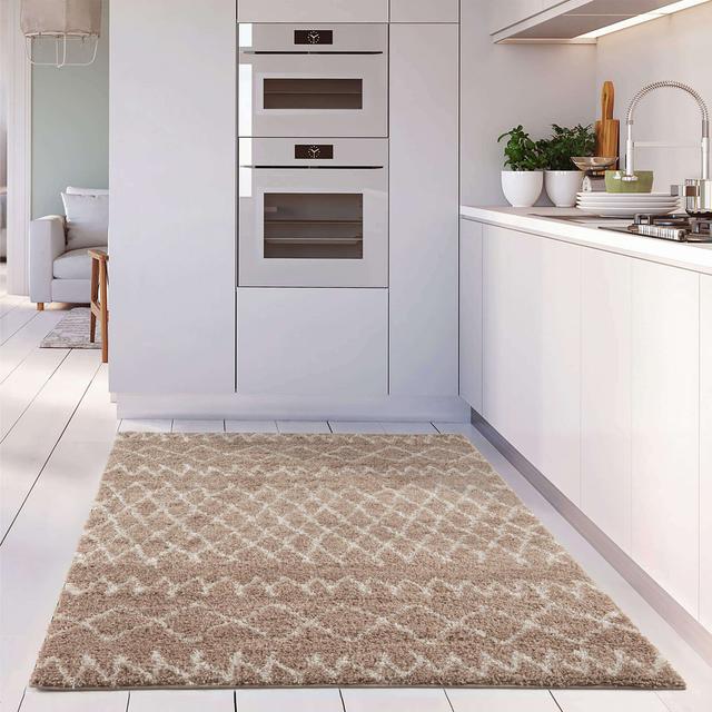 Moroccan Shaggy Collection Rugs Moroccan Design in Beige/Ivory THE RUGS Rug Size: Rectangle 120 x 170cm on Productcaster.