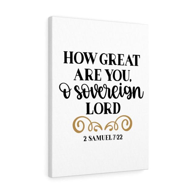 Sovereign Lord 2 - Wrapped Canvas Typography Blue Elephant Size: 76cm H x 61cm W on Productcaster.