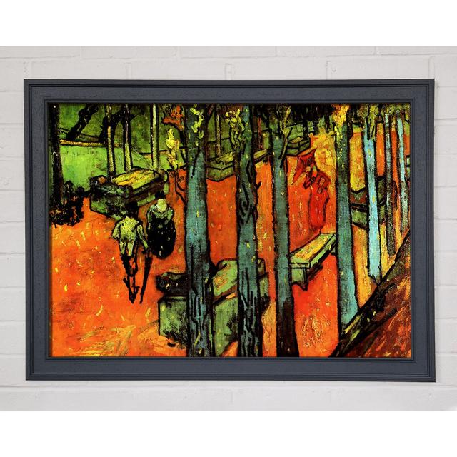 Van Gogh Les Alyscamps Falling Autumn Leaves Framed Print Rosalind Wheeler Size: 29.7cm H x 42cm W x 1.5cm D on Productcaster.