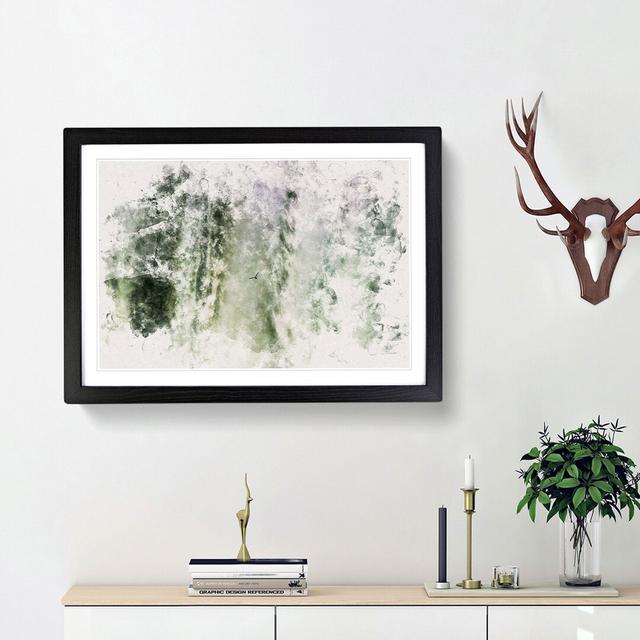 Bird Flying by the Waterfall Watercolour - Picture Frame Graphic Art Print East Urban Home Frame Option: Black Framed, Size: 45cm H x 63cm W x 2cm D on Productcaster.