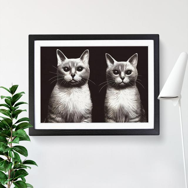 Two Cats Vol.2 - Picture Frame Graphic Art Marlow Home Co. Frame Colour: Black Framed, Size: 34cm H x 46cm W x 2cm D on Productcaster.