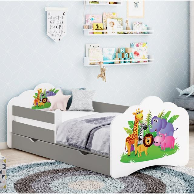 Romolo Cot Bed / Toddler (70 x 140cm) Bed Frame with Drawers Harriet Bee Colour (Bed Frame): Dark Grey on Productcaster.