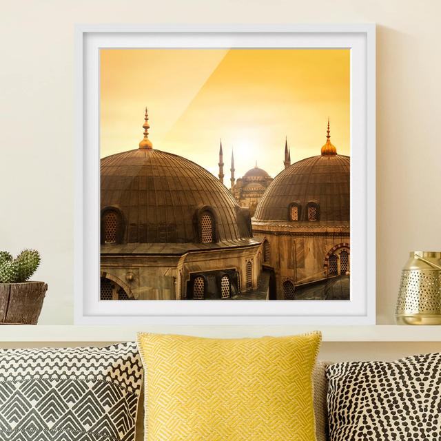 Over the Rooftops of Istanbul Framed Photographic Art Print East Urban Home Frame Options: Matt white, Size: 70cm H x 70cm W on Productcaster.