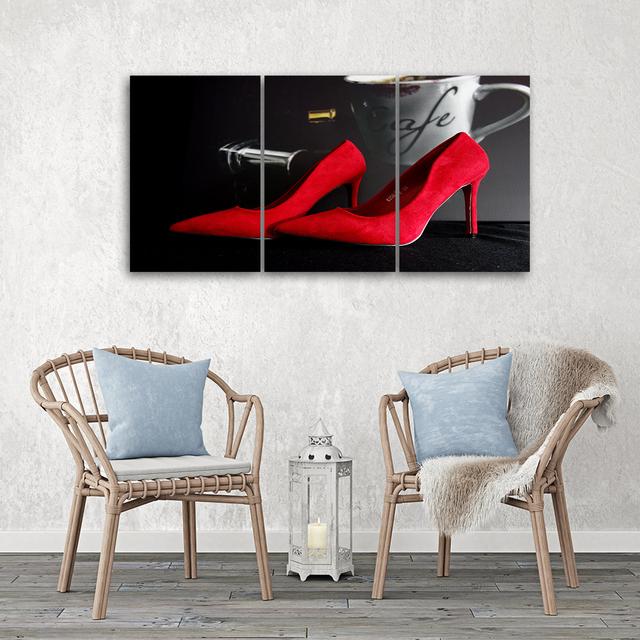 Canvas Print Red Stilettos Mercer41 Size: 60cm H x 90cm W x 2cm D on Productcaster.