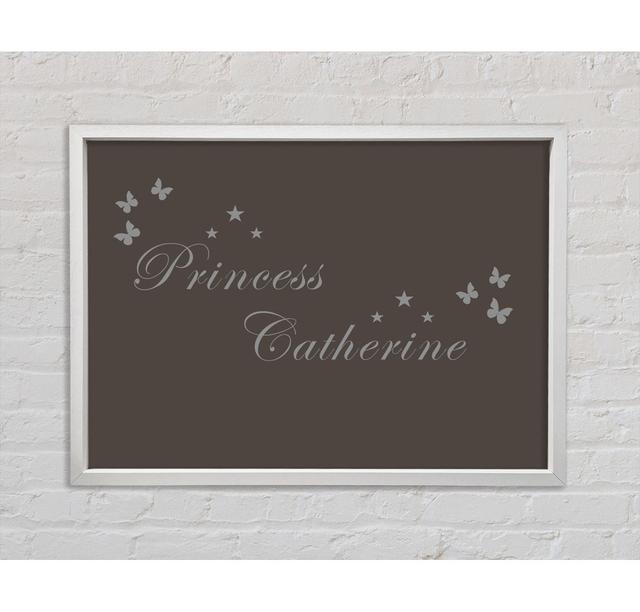 Your Own Name Princess White - Print Bright Star Size: 100cm H x 141.4cm W x 3.3cm D, Colour: Chocolate on Productcaster.