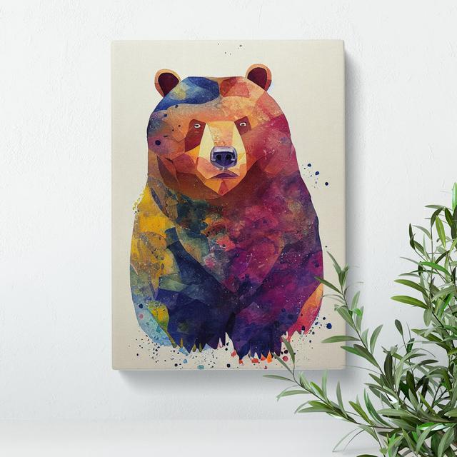 Bear Watercolour No.3 - Wrapped Canvas Print Alpen Home Size: 76cm H x 50cm W x 3cm D on Productcaster.