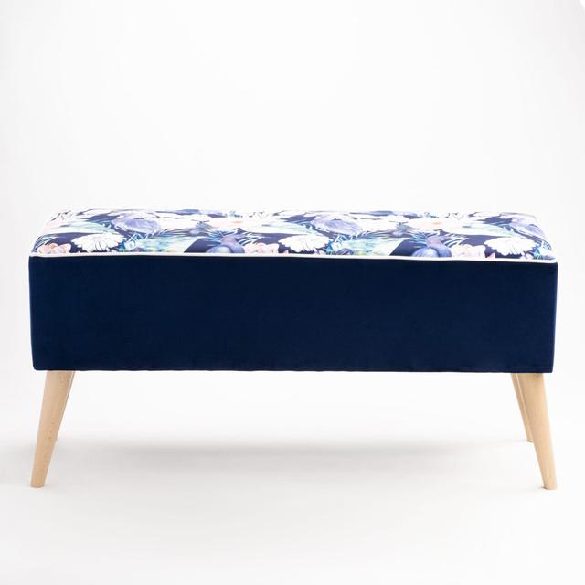 Saxonburg Upholstered Piano Bench Corrigan Studio Size: 47 H x 110 W x 30 D cm, Colour: Blue on Productcaster.