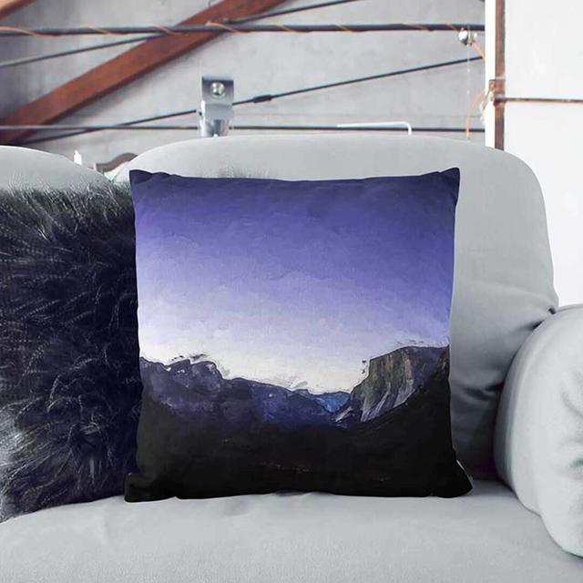 Yosemite Valley at Night in California in Abstract Cushion with Filling East Urban Home Size: 40 x 40 cm, Backing Colour: Black on Productcaster.