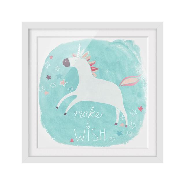 Unicorn Troop - Wish - Picture Frame Graphic Art Zoomie Kids Size: 50cm H x 50cm W x 2cm D, Frame Option: White Framed on Productcaster.