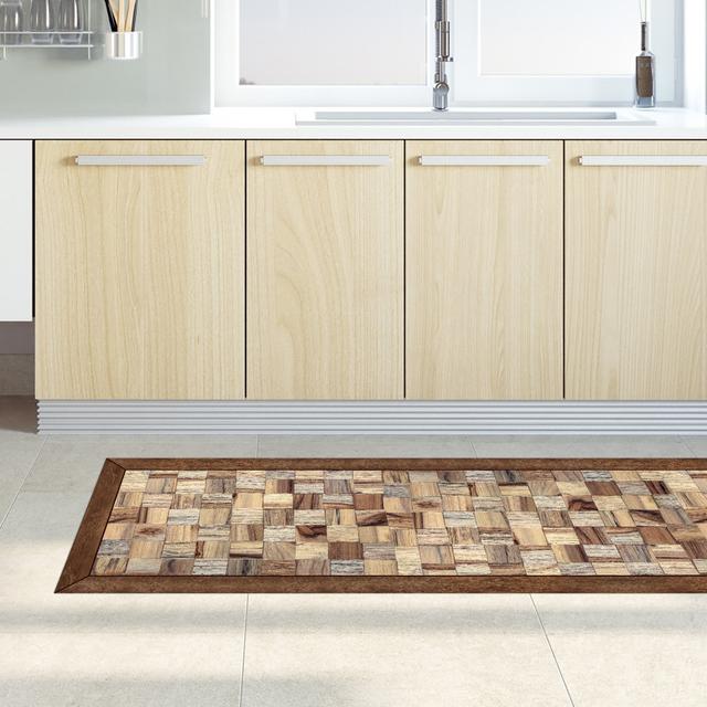 Ghufran Geometric Machine Woven Brown/Beige Area Rug East Urban Home Rug Size: Rectangle 52 x 280cm on Productcaster.