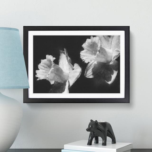 Pair of Daffodils - Picture Frame Graphic Art Print East Urban Home Size: 33cm H x 45cm W x 2cm D, Format: Black on Productcaster.