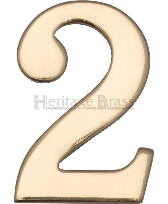 2" House Number Heritage Brass Finish: Satin Nickel, Number: 2 on Productcaster.