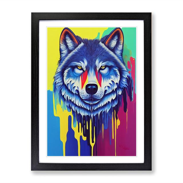 Wolf Paint Drips No.3 Abstract - Picture Frame Graphic Art Alpen Home Frame Colour: Black, Size: 64cm H x 46cm W on Productcaster.