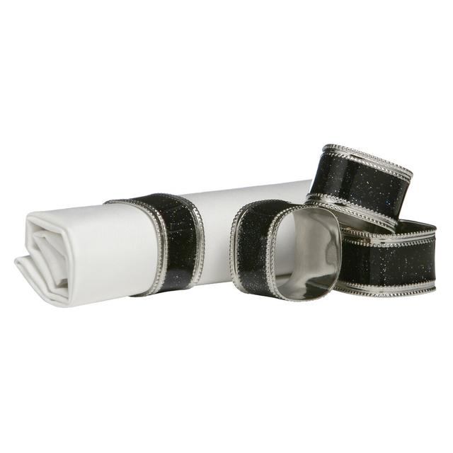 Nickel Plated Napkin Ring (Set of 4) Symple Stuff Colour: Black on Productcaster.