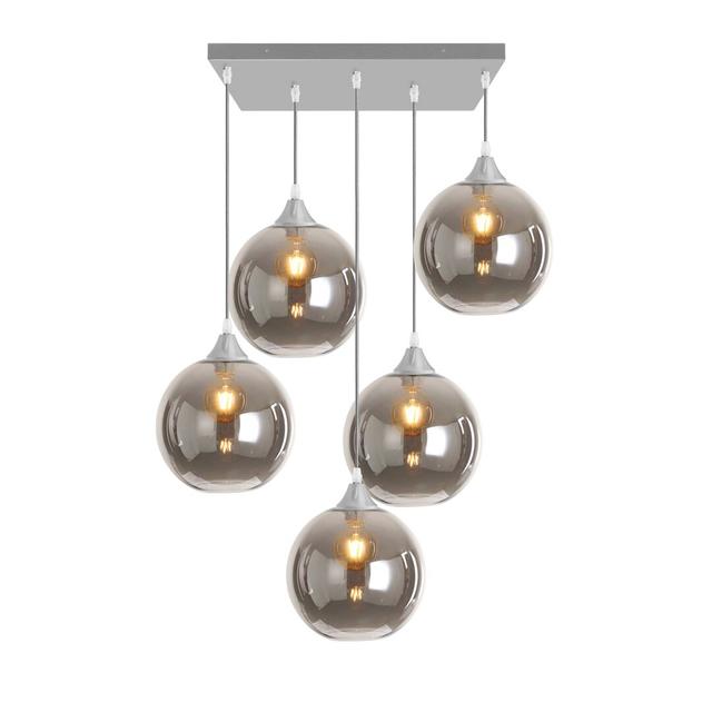 Tieast 5-Light Cluster Globe Pendant Metro Lane Shade Colour: Smoke on Productcaster.