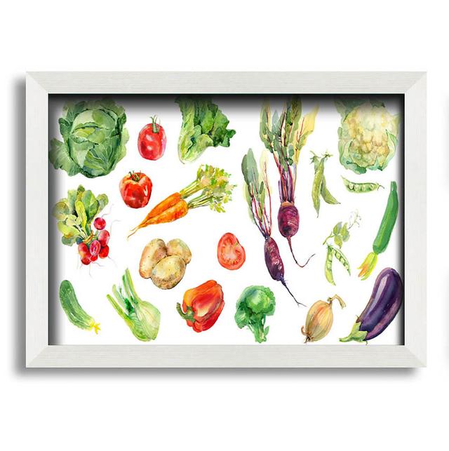 Leamont Selection of Watercolour Vegetables - Single Picture Frame Art Prints Brambly Cottage Size: 42cm H x 59.7cm W x 10cm D on Productcaster.