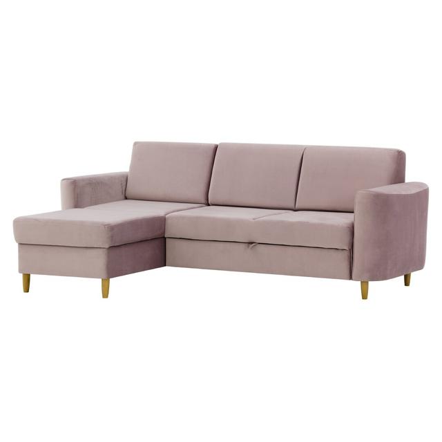 Chaim Reversible Sleeper Corner Sofa Bed George Oliver Upholstery Colour: Pink on Productcaster.