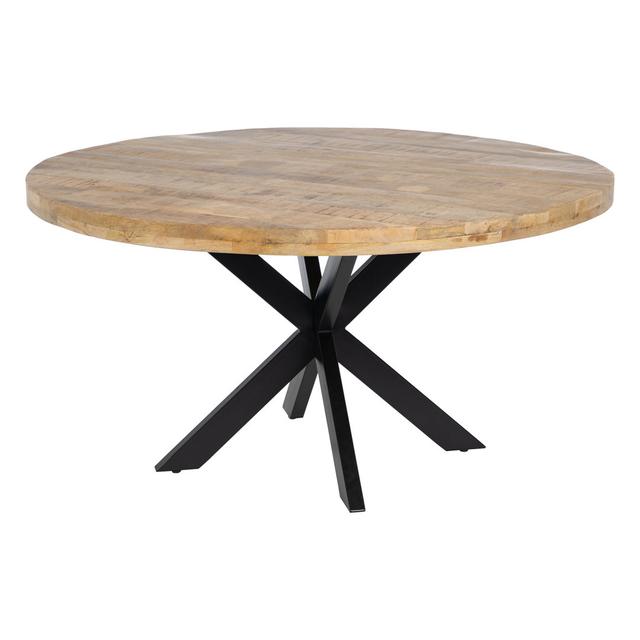 Charleena Round Solid Wood Top Metal Base Dining Table Corrigan Studio Size: H77 x L150 x W150cm on Productcaster.